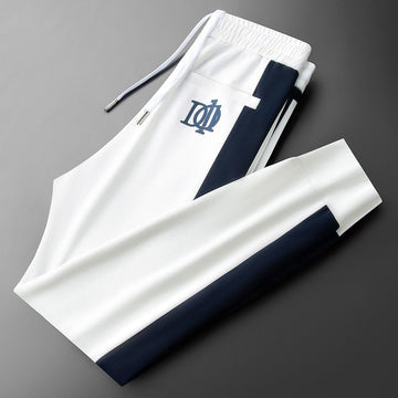 Men’s Premium Cotton Lycra Track Pant with Contrast Side Panel & 4-Way Stretch