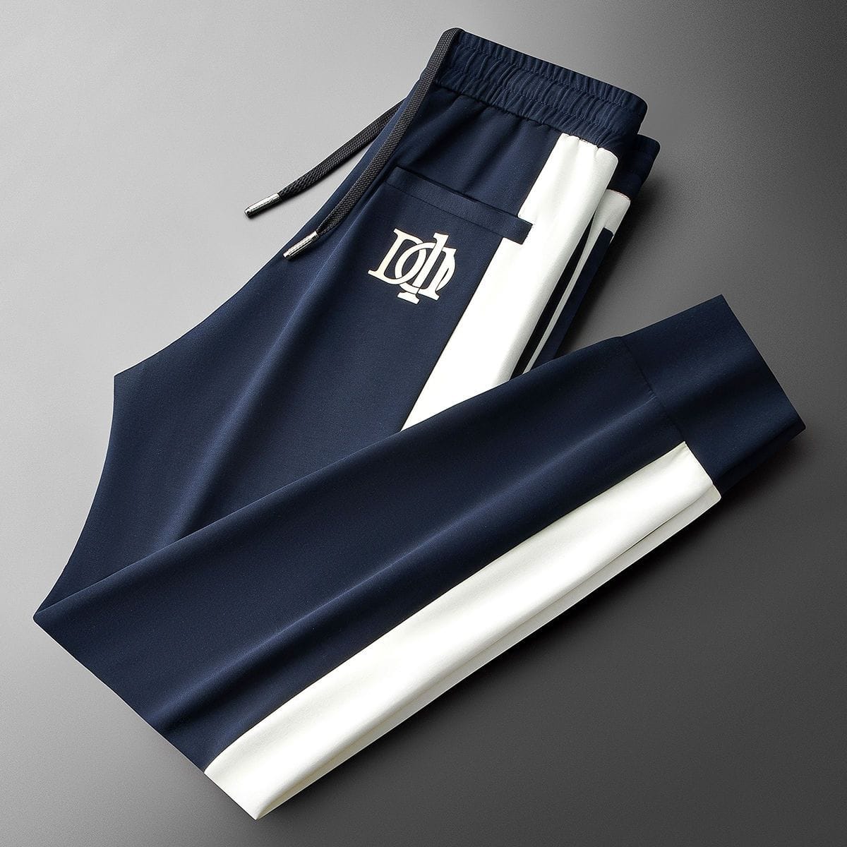Men’s Premium Cotton Lycra Track Pant with Contrast Side Panel & 4-Way Stretch