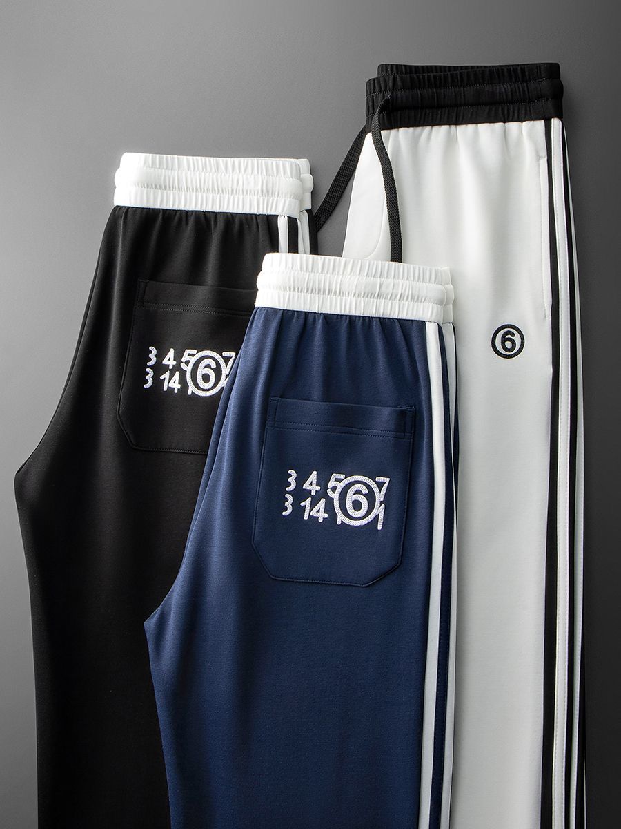 Men’s 4-Way Stretch Cotton Lycra Track Pant | Slim Fit Joggers with Elastic Waist & Side Stripes