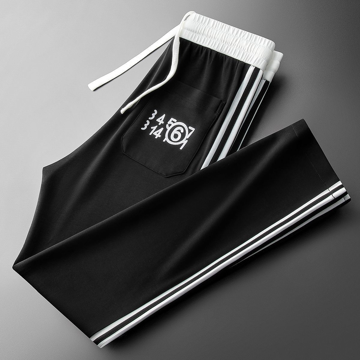 Men’s 4-Way Stretch Cotton Lycra Track Pant | Slim Fit Joggers with Elastic Waist & Side Stripes