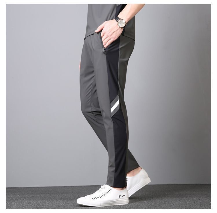 Men’s 4-Way Stretch Cotton Lycra Slim Fit Track Pant with Sporty Side Panel Design