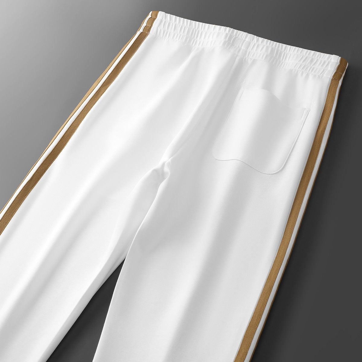 Men’s 4-Way Stretch Cotton Lycra Track Pants with Dual Contrast Side Stripe